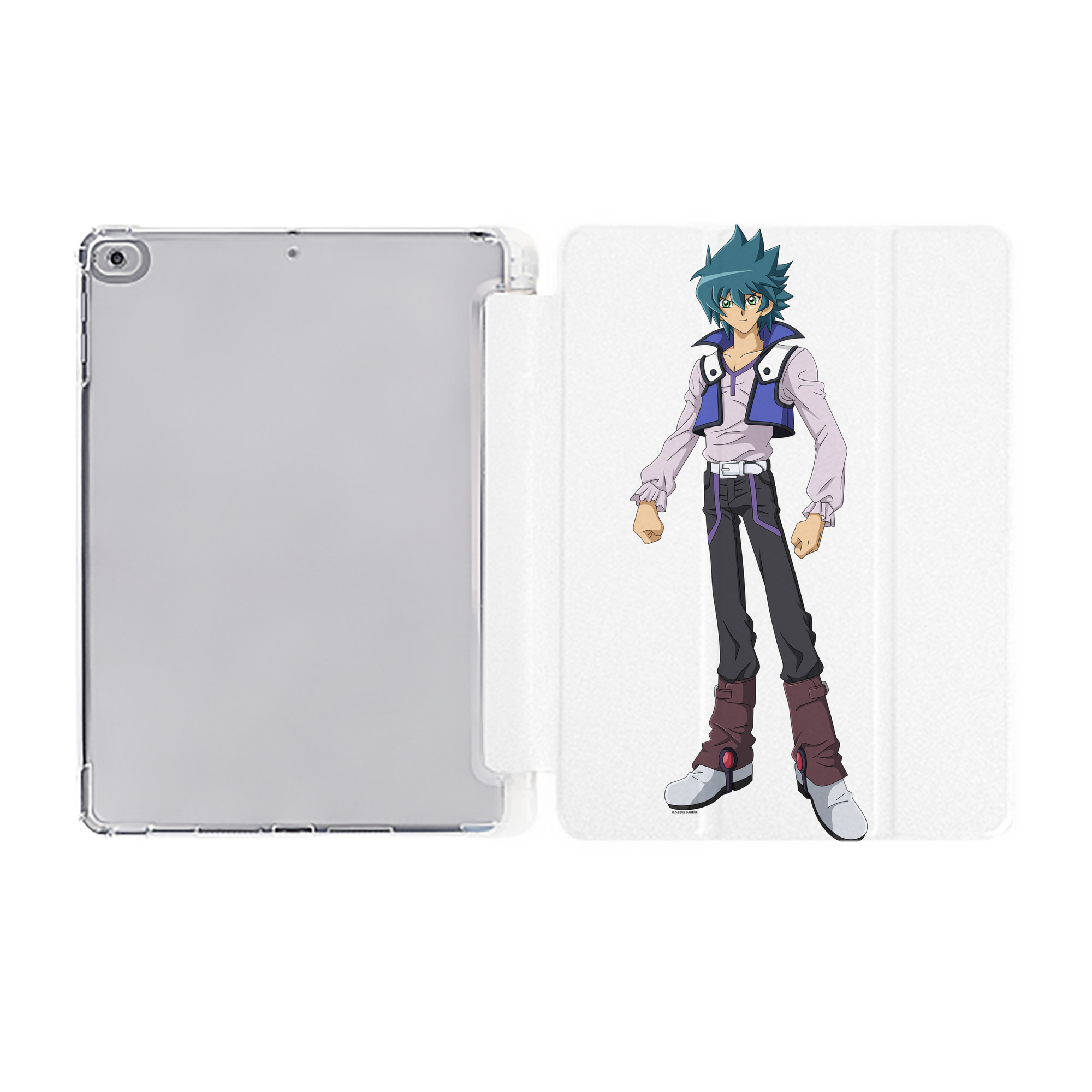 （画像用） 遊☆戯☆王 Yu-Gi-Oh! IPad ケース ペン収納付き 三つ折りスタンド PUレザー×シリコン 対応機種9.5/10.5/10.9インチ